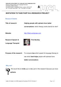 Firle / Reading / Human communication / Aphasia / Dyslexia