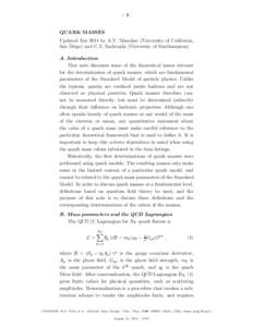 Quantum chromodynamics / Quantum field theory / Standard Model / Flavour / Lattice QCD / Constituent quark / Chiral perturbation theory / Top quark / Current quark mass / Physics / Particle physics / Quarks