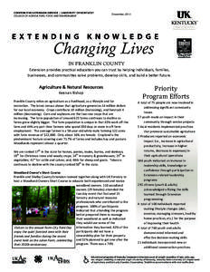 COOPERATIVE EXTENSION SERVICE | UNIVERSITY OF KENTUCKY   COLLEGE OF AGRICULTURE, FOOD AND ENVIRONMENT  December, 2013