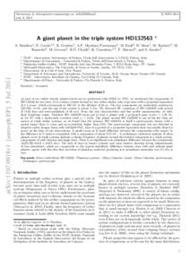 c ESO 2011 Astronomy & Astrophysics manuscript no. hd132563last2 July 6, 2011