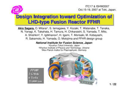 ISFNT-8  Prof.Motojima invited