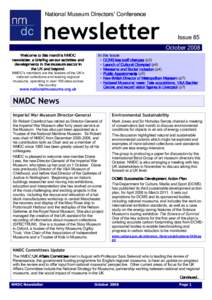 National National Museum Directors’ Conference newsletter  Issue 85
