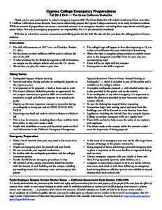 Occupational safety and health / Disaster / Earthquake / Public safety / Management / Great Southern California ShakeOut / Great California ShakeOut / Emergency management / Disaster preparedness / Humanitarian aid