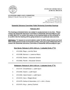 Statewide Grievance Committee Public Reviewing Committee Hearings[removed]