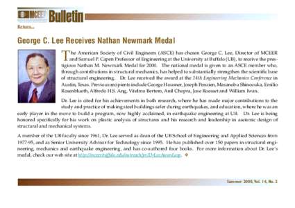 Return...  George C. Lee Receives Nathan Newmark Medal T