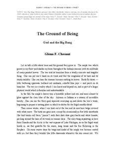 GLENN F. CHESNUT — THE GROUND OF BEING — PAGE 1  TOPICS: God, Big Bang, Mystery, personal God, Bible infallibility, biblical criticism, rise of modern atheism in the