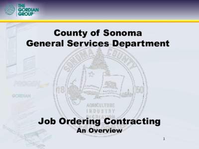 Job Ordering Contracting Overview