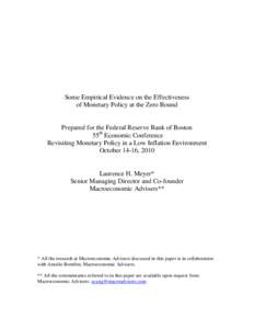 Some Empirical Evidence on the Effectiveness of Monetary Policy at the Zero Bound