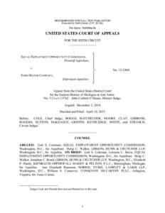 RECOMMENDED FOR FULL-TEXT PUBLICATION Pursuant to Sixth Circuit I.O.Pb) File Name: 15a0066p.06 UNITED STATES COURT OF APPEALS FOR THE SIXTH CIRCUIT