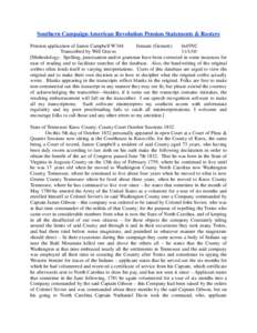 Southern Campaign American Revolution Pension Statements & Rosters Pension application of James Campbell W344 Jennant (Gennett) fn45NC Transcribed by Will Graves[removed]