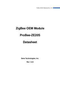 ProBee-ZE20S Datasheet Rev[removed]ZigBee OEM Module