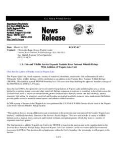 Microsoft Word - Wapato Lake Unit news release[removed]bh.doc
