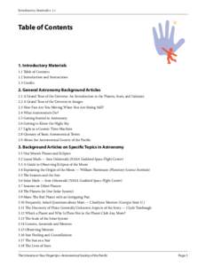 Introductory Materials • 1.1  Table of Contents 1. Introductory Materials 1.1 Table of Contents