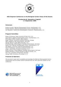 Oceanography / Chemistry / Geochemistry / Chemical oceanography / Carbon cycle / Iron fertilization / Marine snow / Sediment trap / Biological pump / Aquatic ecology / Biological oceanography / Water