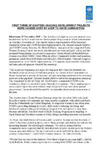 Microsoft Word - UNDP Abyei Recovery and Reintegration Programmme Pressrelease[removed]ENG.doc