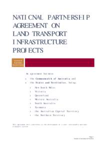 National Partnership Agreement on Land Transport Infrastructure Projects