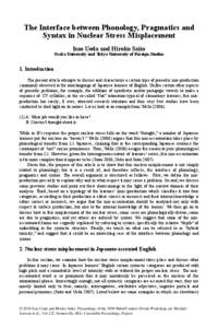 The Interface between Phonology, Pragmatics and Syntax in Nuclear Stress Misplacement