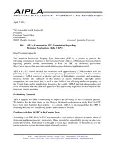 Civil law / Property law / Divisional patent application / European Patent Convention / Double patenting / Unity of invention / Patent attorney / Claim / European Patent Office / European Patent Organisation / Patent law / Law