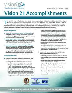 Vision 21 Accomplishments