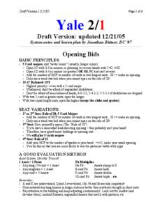 Draft Version[removed]Page 1 of 6 Yale 2/1 Draft Version: updated[removed]