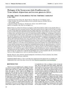 Thulin & al. • Phylogeny of the Turneraceae clade  TAXON 61 (2) • April 2012: 308–323