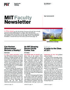 MIT Faculty Newsletter, Vol. XXIII No. 5, May/June 2011
