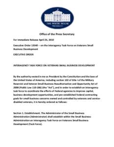 Microsoft Word - Office of the Press Secretary Executive Order