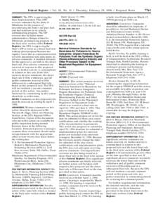 Federal Register / Vol. 61, No[removed]Thursday, February 29, [removed]Proposed Rules SUMMARY: The EPA is approving the State Implementation Plan (SIP) revision submitted by the State of Oklahoma for the purpose of discontin