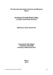 Inventory Fonds Emil Lüthy