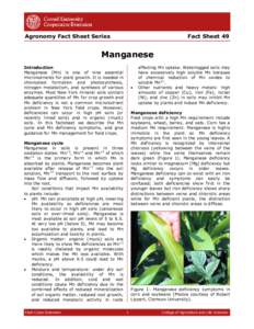 Agronomy Fact Sheet Series  Fact Sheet 49 Manganese Introduction