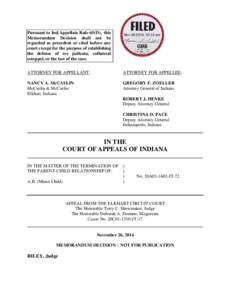 Pursuant to Ind.Appellate Rule 65(D), this Memorandum Decision shall not be regarded as precedent or cited before any court except for the purpose of establishing the defense of res judicata, collateral estoppel, or the 