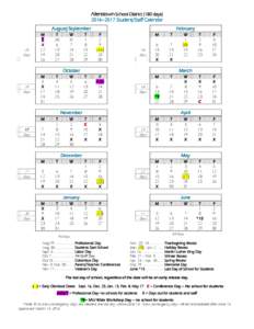 Allenstown School District (180 days) 2016–2017 Student/Staff Calendar August/September 23 Days