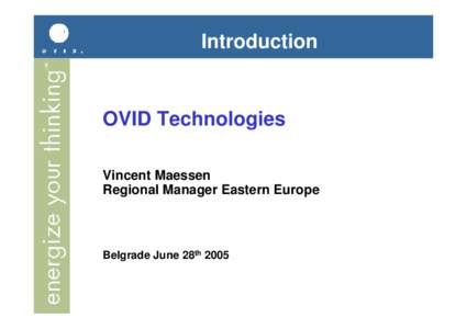 Microsoft PowerPoint - Belgrade 28th June 2005