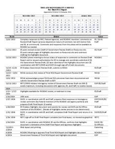   	
   TIME AND RESPONSIBILITY SCHEDULE  For Third NCA Report