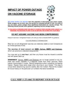 IMPACT OF POWER OUTAGE ON VACCINE STORAGE