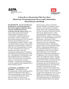 Blackstone River / Woonasquatucket River / Blackstone Valley / Blackstone / Providence /  Rhode Island / Narragansett Bay / United States Environmental Protection Agency / Brownfield land / Geography of the United States / Rhode Island / American Heritage Rivers