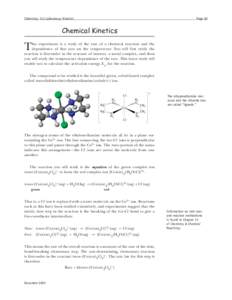 Chemistry 112 Laboratory: Kinetics  Page 83 Chemical Kinetics