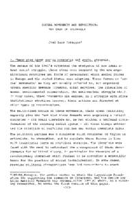 SOCIAL MOVEMENTS AND REVOLUTION: THE CASE OF NICARAGUA José Luis Coraggio*  I. Theorizing about social movements and social struggle.