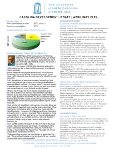 carolina development update | april/may 2013 FISCAL YEAR ’13 New commitments to date: Percent year complete:		  $222,563,835