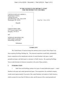 Complaint: U.S. v. Verso Paper Corp. and NewPage Holdings Inc.