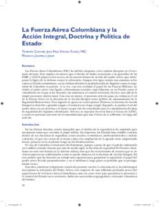 La Fuerza Aérea Colombiana y la Acción Integral, Doctrina y Política de Estado 1  Teniente Coronel Jean Paul Strong Flórez, FAC