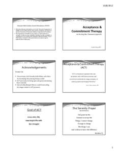 Clinical psychology / Emotions / Cognitive behavioral therapy / Anxiety / Experiential avoidance / Mindfulness / Acceptance / Acceptance and commitment therapy / Cognitive restructuring / Psychotherapy / Mind / Psychology