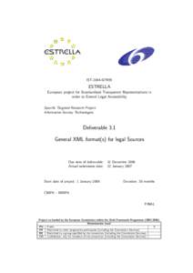 IST[removed]ESTRELLA European project for Standardised Transparent Representations in order to Extend Legal Accessibility Specific Targeted Research Project