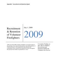 Appendix P   Recruitment and Retention Report   Recruitment & Retention of Volunteer Firefighters