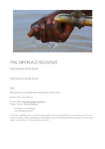 THE OPEN AID REGISTER 2013 Nominet Trust 100 Winner 2013 Nominet Trust 100 Winner  2013