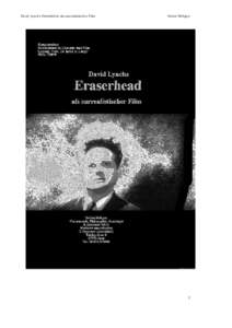 David Lynchs ERASERHEAD als surrealistischer Film  Stefan Höltgen 2