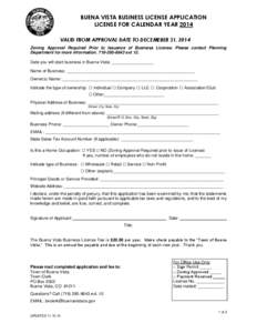 APPLICATION FOR A SALES TAX LICENSE