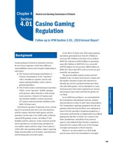 4.01 Casino Gaming Regulation