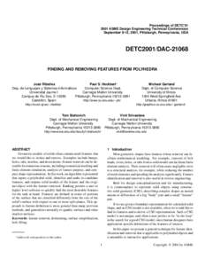 Proceedings of DETC’[removed]ASME Design Engineering Technical Conferences September 9-12, 2001, Pittsburgh, Pennsylvania, USA DETC2001/DAC-21068