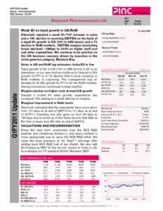 Business / Earnings before interest /  taxes /  depreciation and amortization / Free cash flow / Net profit / Glenmark Pharmaceuticals / EV/EBITDA / Earnings before interest and taxes / Profit / Pharmaceutical industry in India / Generally Accepted Accounting Principles / Accountancy / Finance